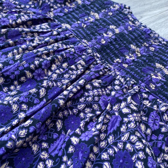 Ulla Johnson Purple Peasant Blouse Sz 6 Floral Cottagecore Boho Whimsygoth - Picture 7 of 15